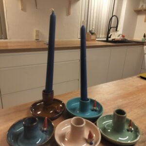 Christmas candle holders with Nisse