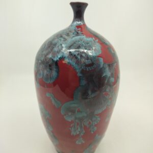 Medium-sized short-necked vase -- Red Strelitzia